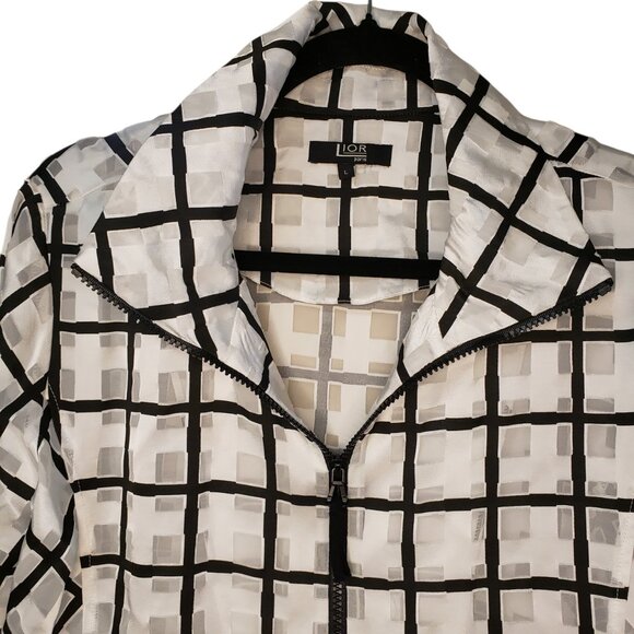 Lior Paris Victoria Zip Front Casual Dress Jacket Three Quarter Sleeve Size L - Picture 3 of 6